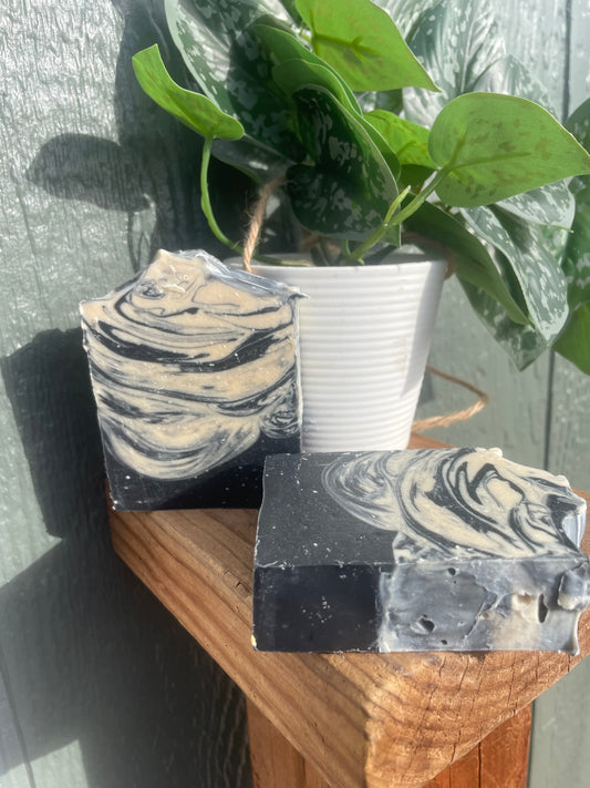 Black ice goat’s milk soap